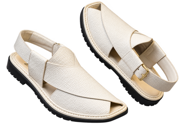 White Peshawari Chappal