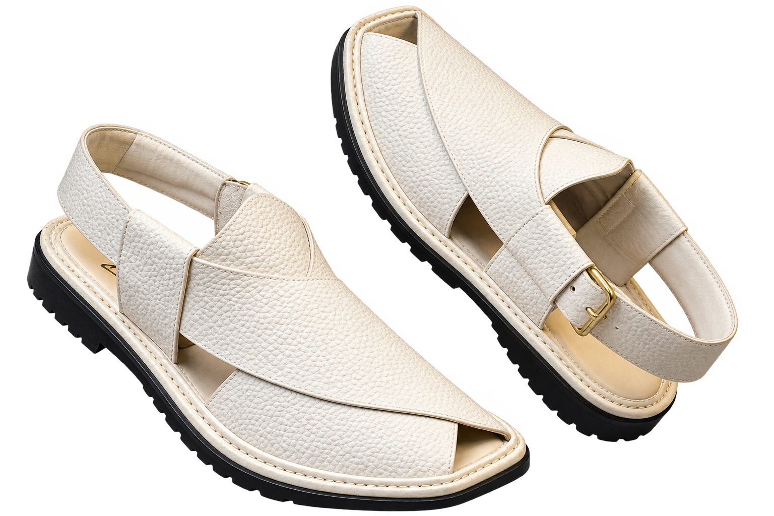 White Peshawari Chappal